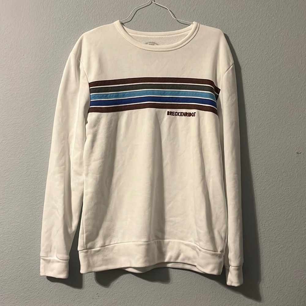 men’s white “breckinridge” crewneck